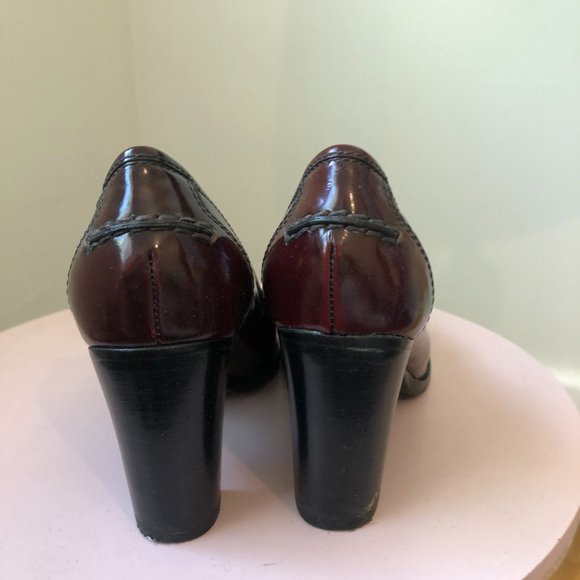 Marc Jacobs Red Brown Vintage style Patent Leather Block Heels Size 36 A… - Picture 5 of 11